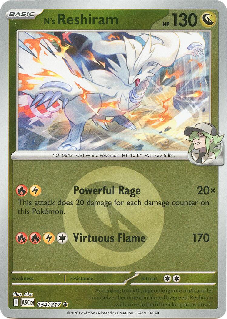 N's Reshiram (Energy Symbol Pattern) [ASC - 154/217]